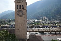 La stazione di Bolzano con la torre dell